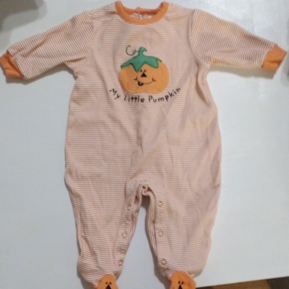 Striped Orange Pumpkin One Piece